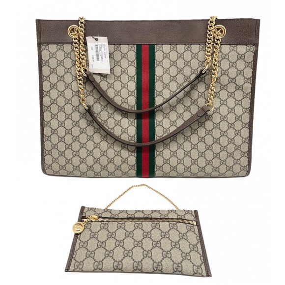 Gucci GG Supreme Web Rajah Tote and Purse Pouch - Picture 3 of 12